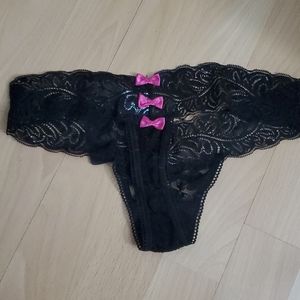 Rampage Lacey Thong with Bow Detailing